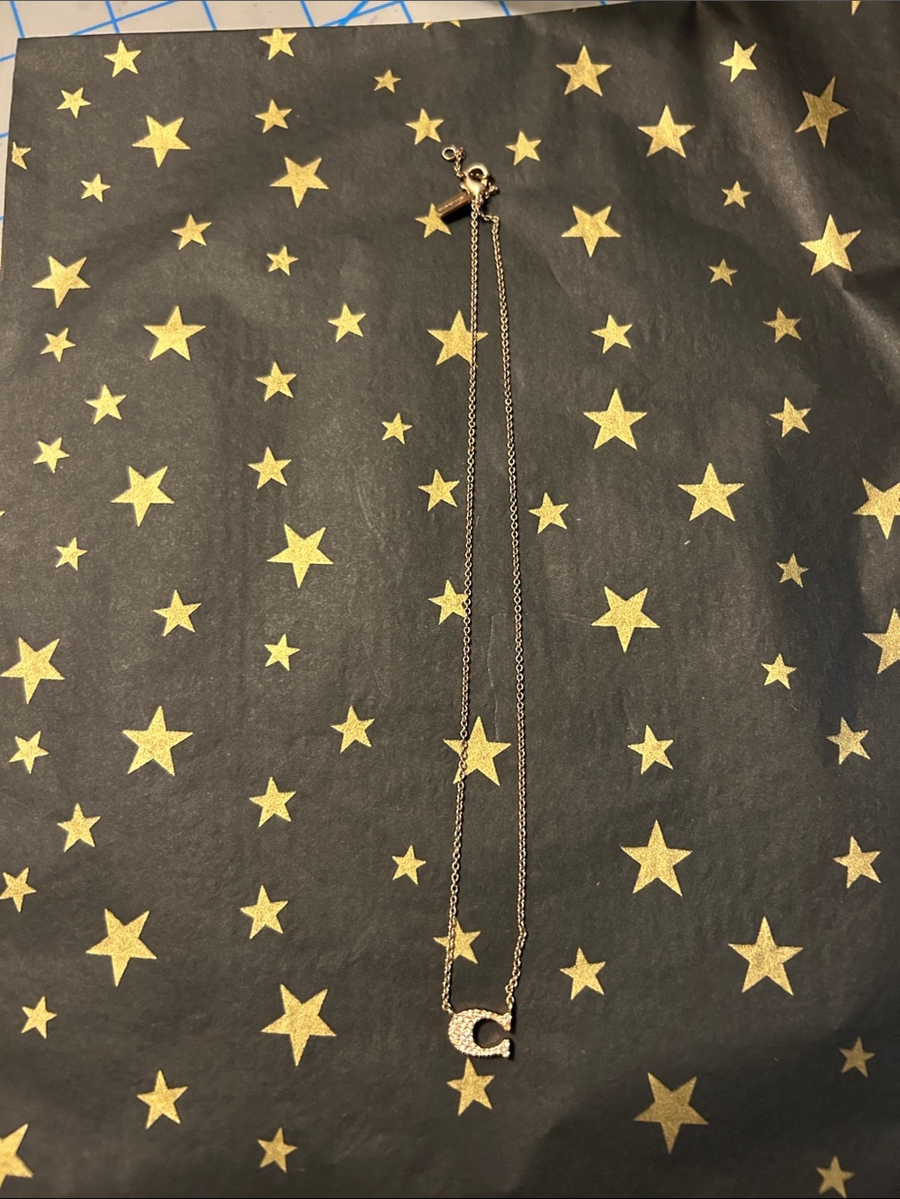 Coach Logo “C” Necklace in Rose Gold with Crystals—Flaw - Picture 6 of 15